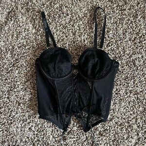 Goth Coquette Black Corset Top Spirit Halloween Women S